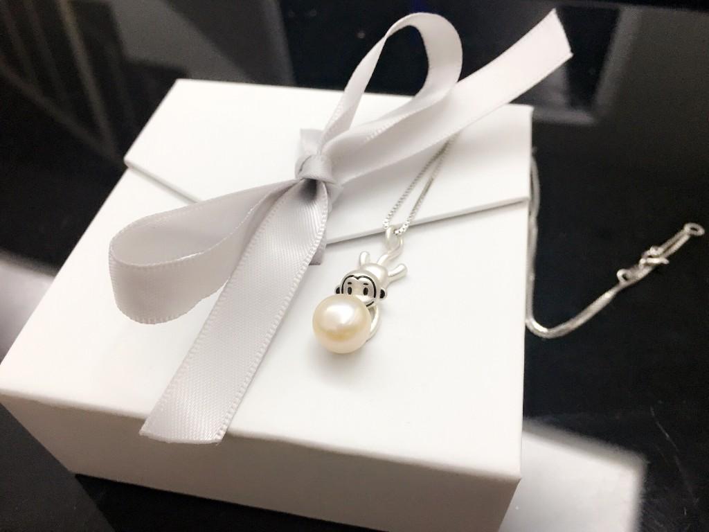 S925 Sterling Silver Monkey Pearl Necklace