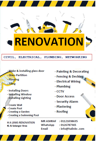 RENOVATION KL – Mr ASHRAF (012 6787365)