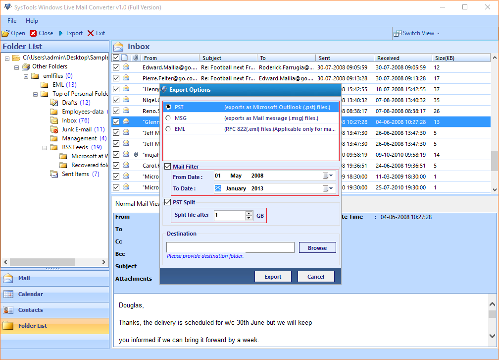 Transfer Emails, Contacts and Calendars from Windows Live Mail to Outlook- Error Free Way