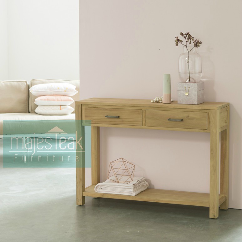 teak console table