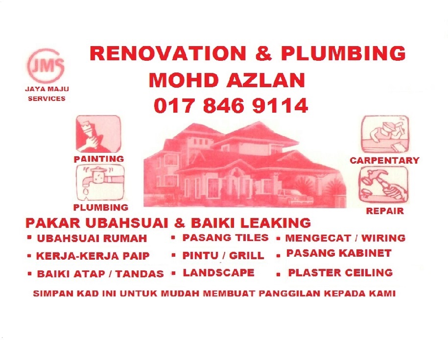 plumbing dan renovation 0178469114 mohd azlan wangsa maju