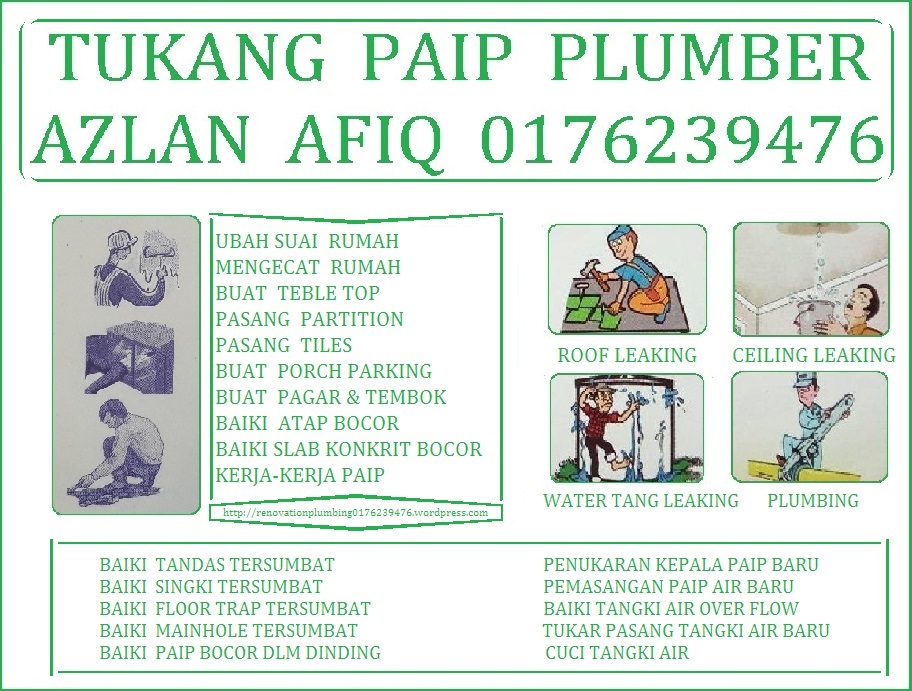 tukang paip plumber 0176239476 azlan afik wangsa maju