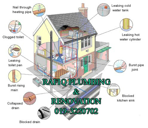 tukang paip plumbing baiki atap bocor renovation