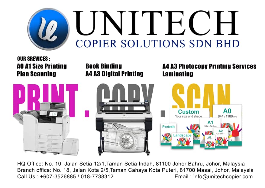 We have copier services are available including design