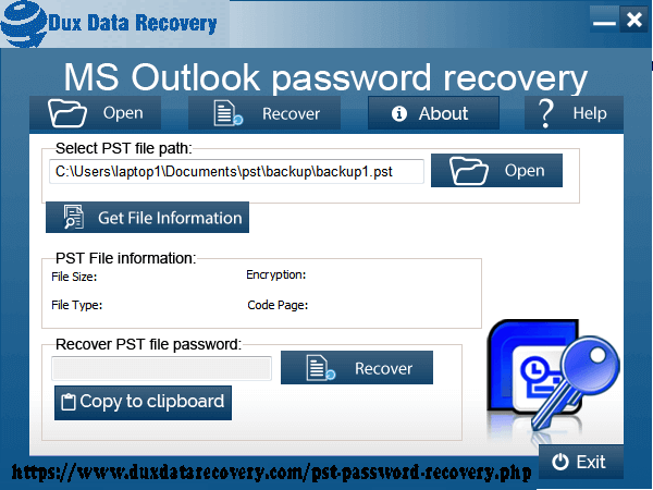 Recover lost pst password