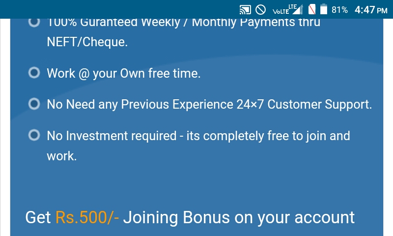 We are Hiring – Earn Rs.15000/- Per month – Simple Copy Paste Jobs