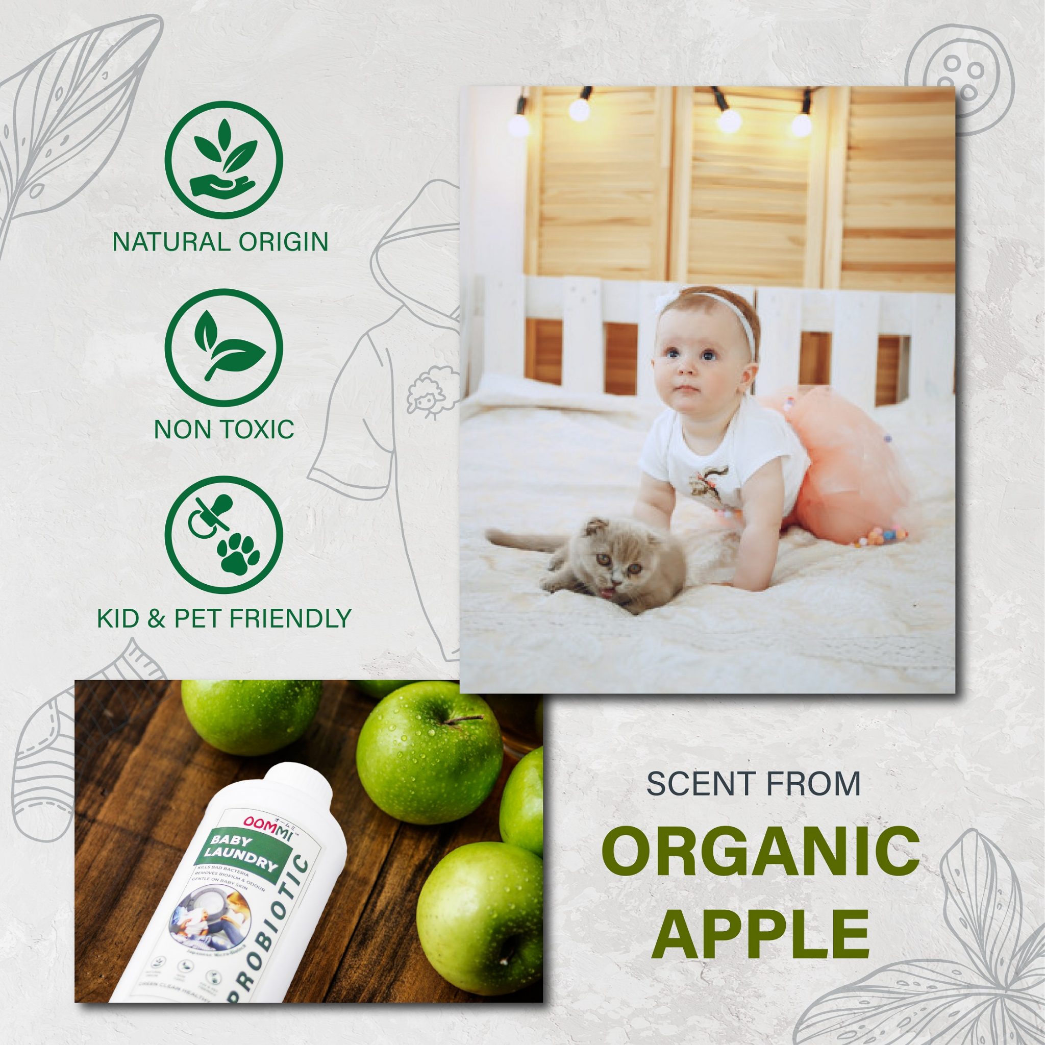 OOMMI Probiotics Baby Laundry 1 Litre