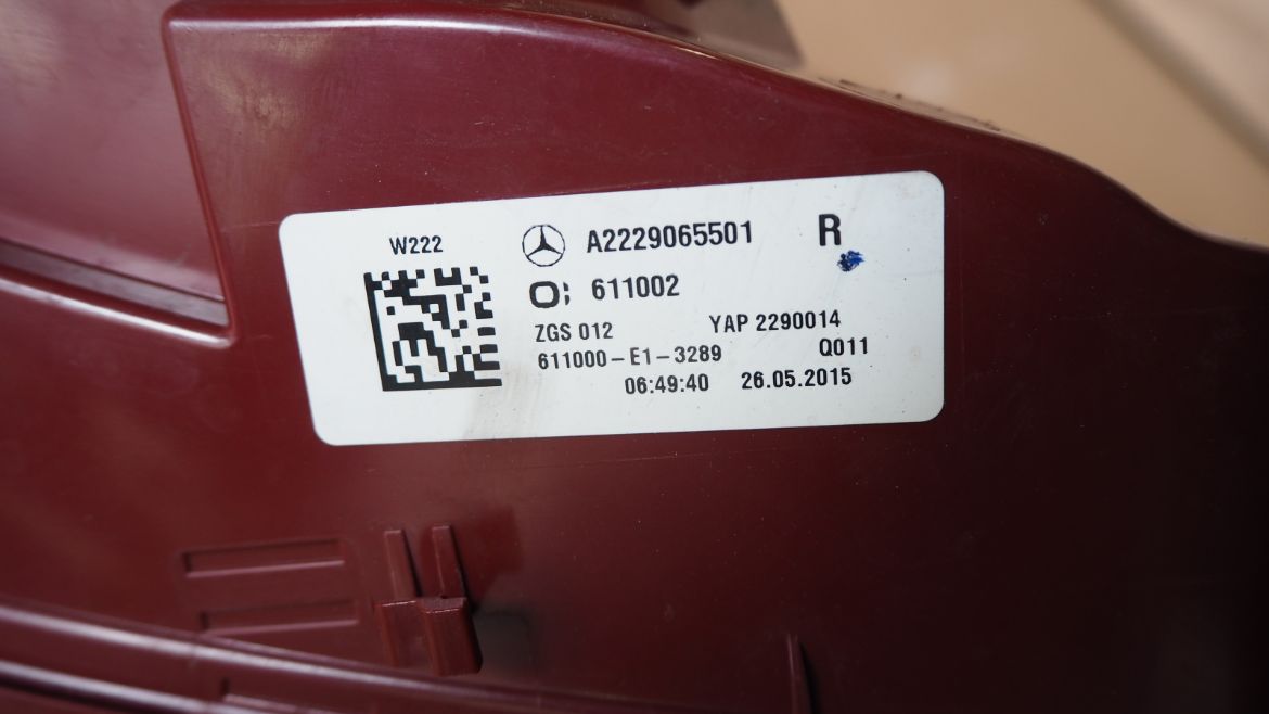 Mercedes W222 S320 2017 Tail Lamps For Sale