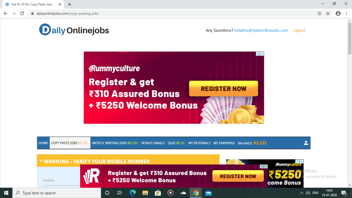 We are Hiring – Earn Rs.15000/- Per month – Simple Copy Paste Jobs