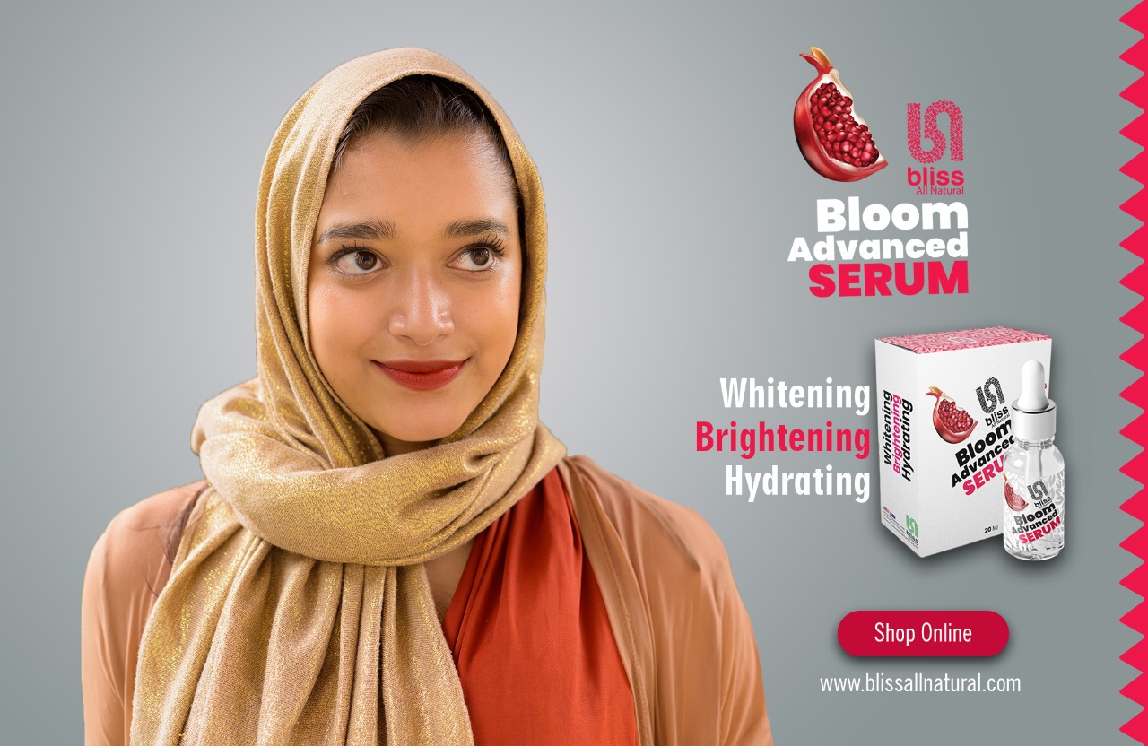 Bliss Advanced Face Serum with Richness of Pomegranate.