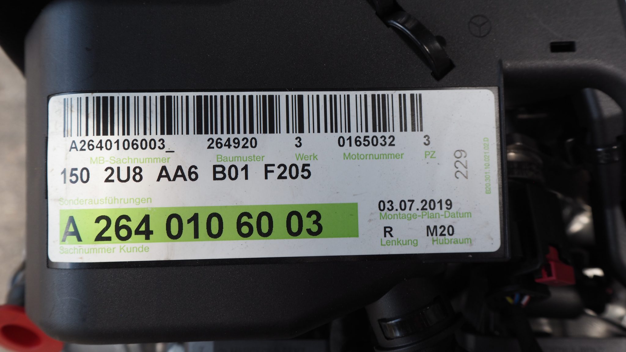 MERCEDES BENZ W213 2.0L M264920 COMPLETE ENGINE