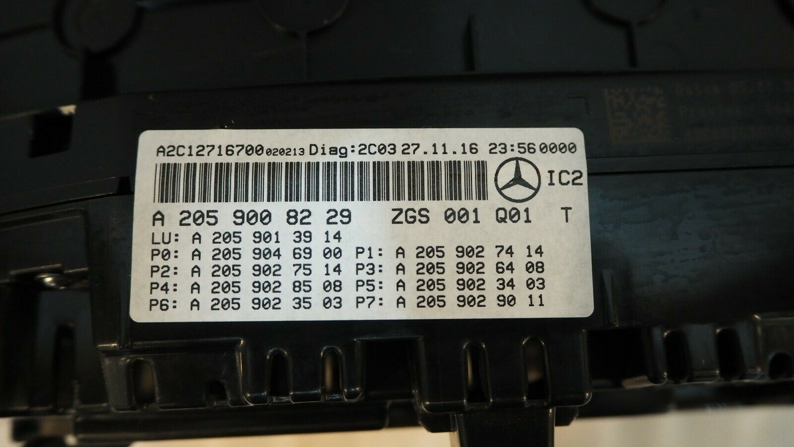 Mercedes W205 C180 2016 Speedometer Instrument Cluster