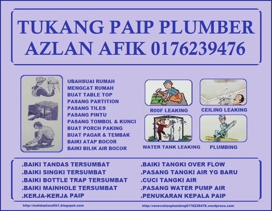 tukang paip plumber 0176239476 azlan afik taman melati