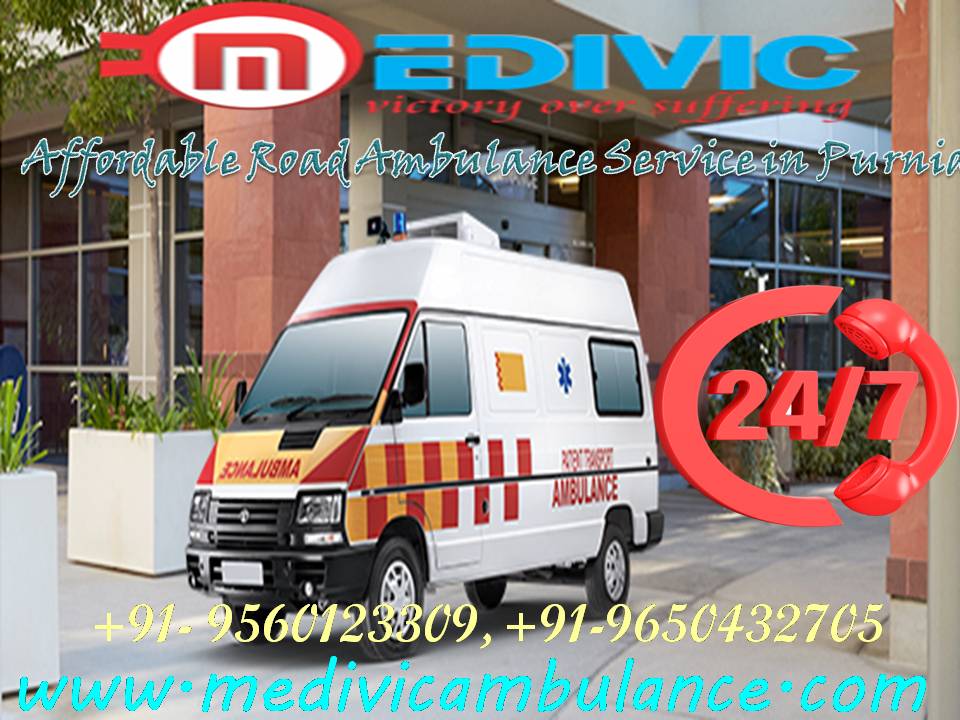 24*7 Road Ambulance Service in Purnia, Bihar by Medivic Ambulance