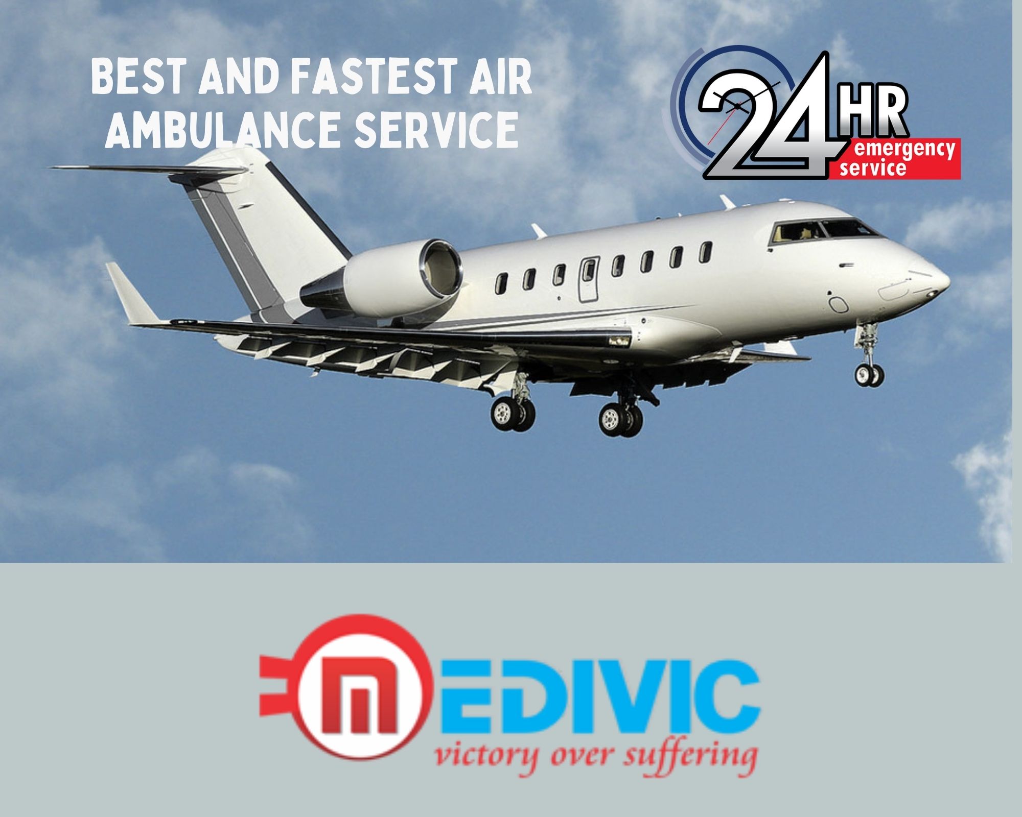 Medivic Air Ambulance in Jabalpur with Specialized Health Care Professional
