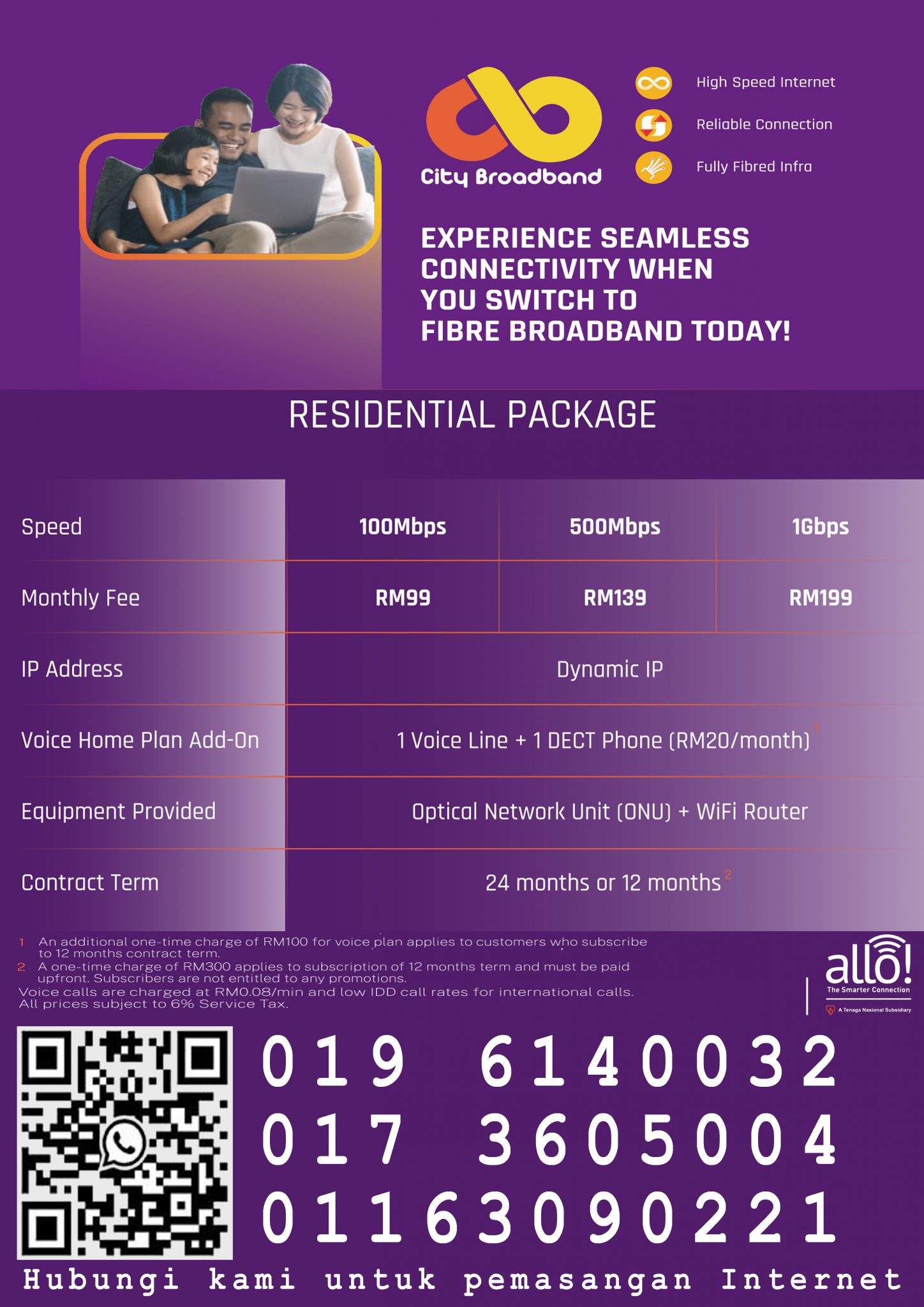 Fibre Optic Repair for ALLO /TIME / Unifi / Maxis Fiber