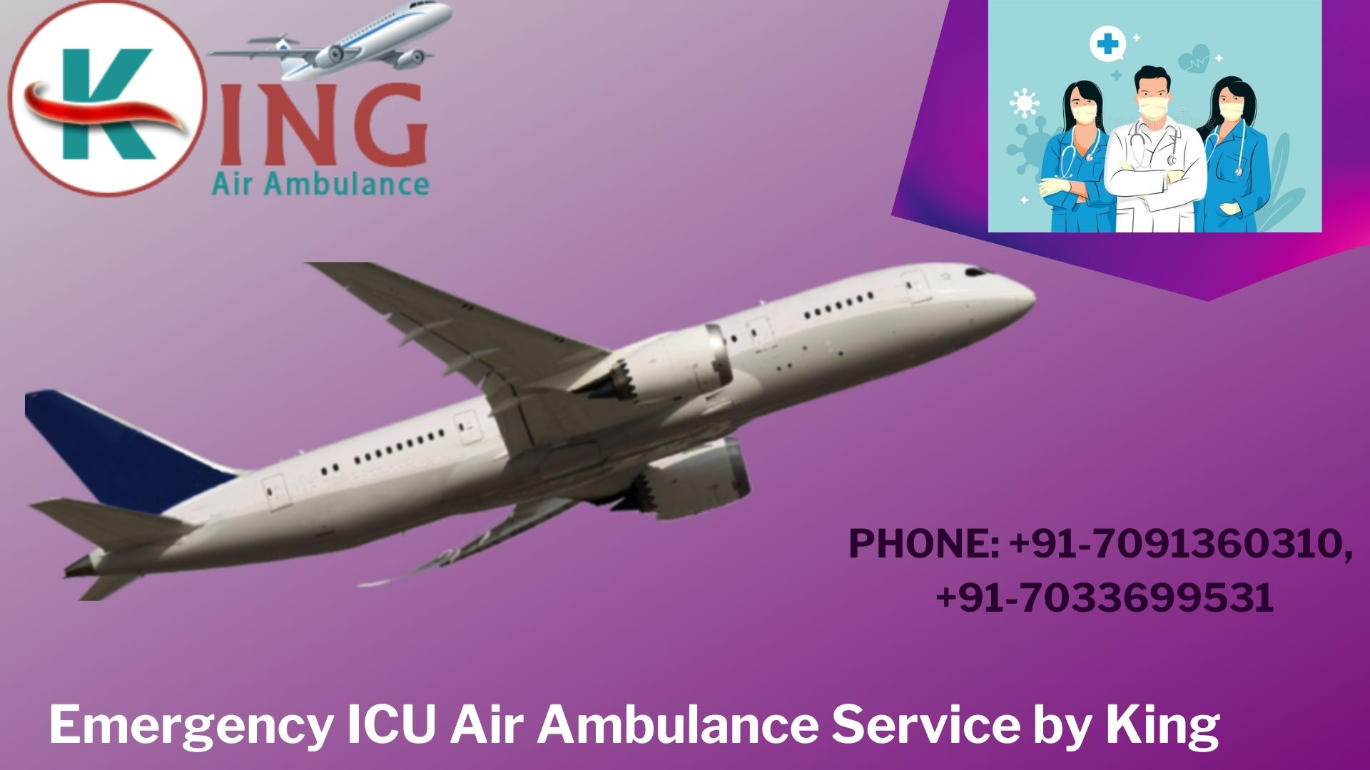 Emergency Air Ambulance in Bhopal by King for Safe Transfer