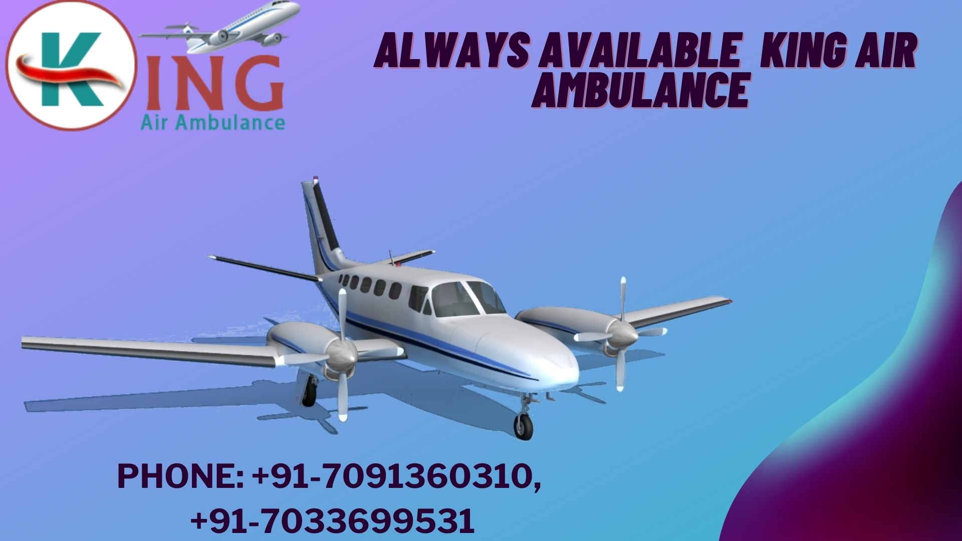 Air Ambulance in Varanasi with Healthcare Support by King