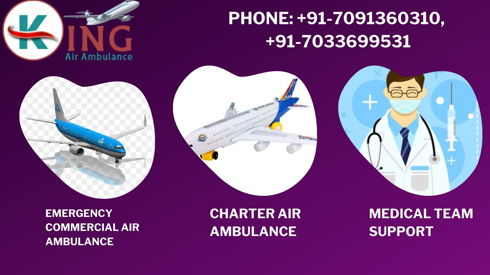 Choose the King Air Ambulance in Ranchi for Fastest Service