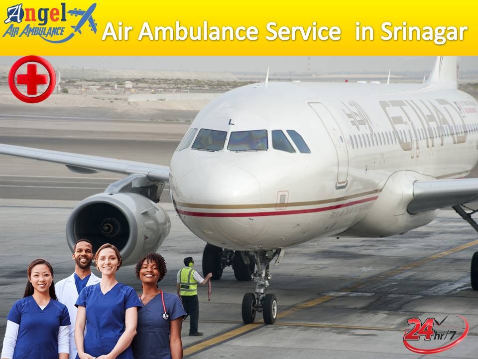 Angel Air Ambulance Service in Srinagar with High- Tech ICU Setup