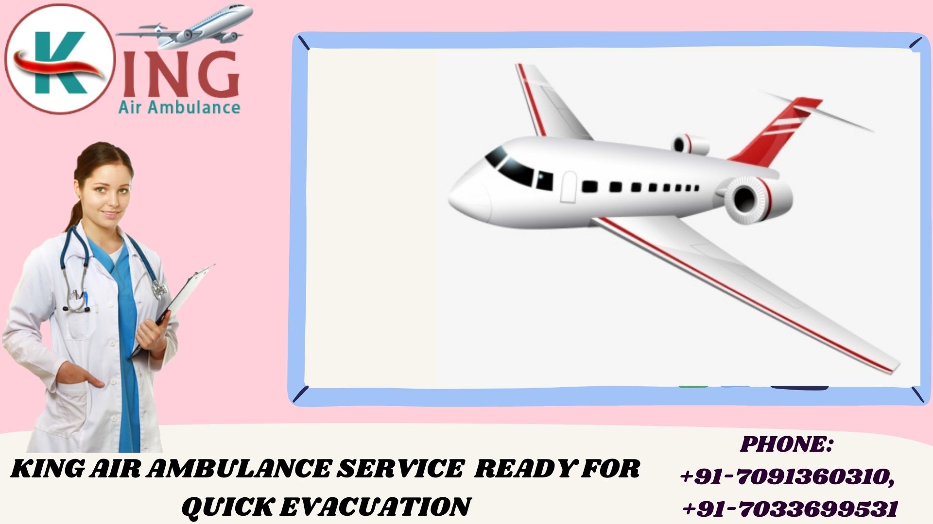 Affordable and Preeminent Air Ambulance in Bhopal by King