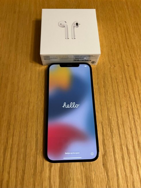 Apple iPhone 12 Pro Max 256GB – Pacific Blue (Unlocked) – Unopened Airpod