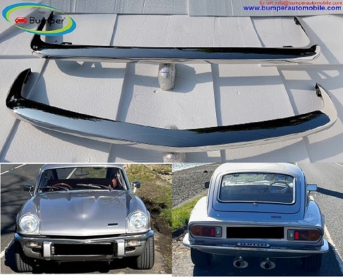 Triumph Spitfire MK4 (1970-1974), Spitfire 1500 (1974-1980), and GT6 MK3 (1970-1973) bumpers.