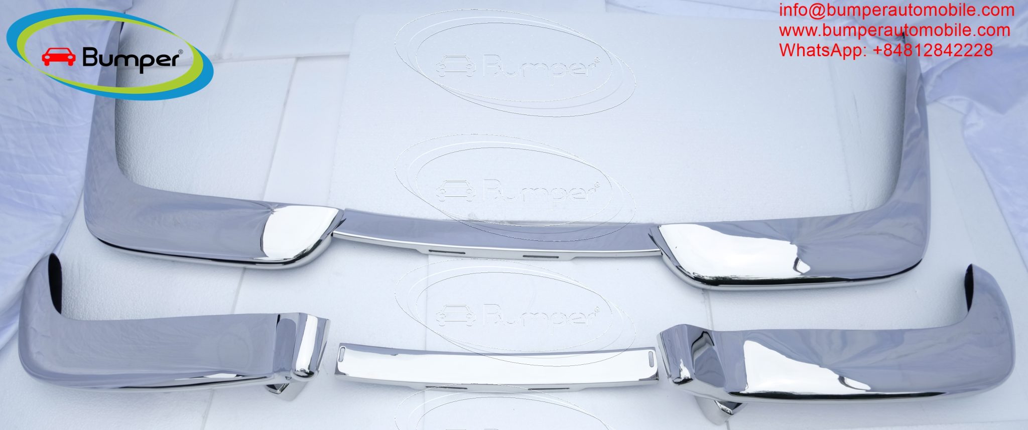 Volvo P1800 Jensen Cow Horn bumper (1961–1963) by stainless steel   (Volvo P1800 Jensen Cow Horn stoßfänger)