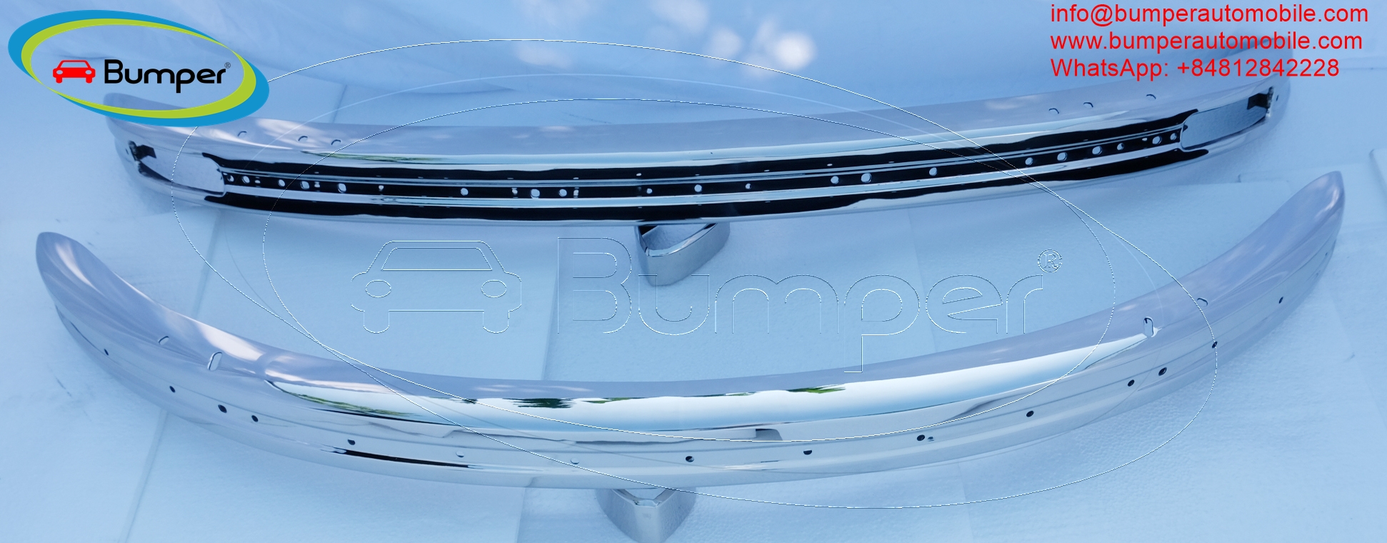 Volkswagen Beetle bumpers 1975 and onwards by stainless steel