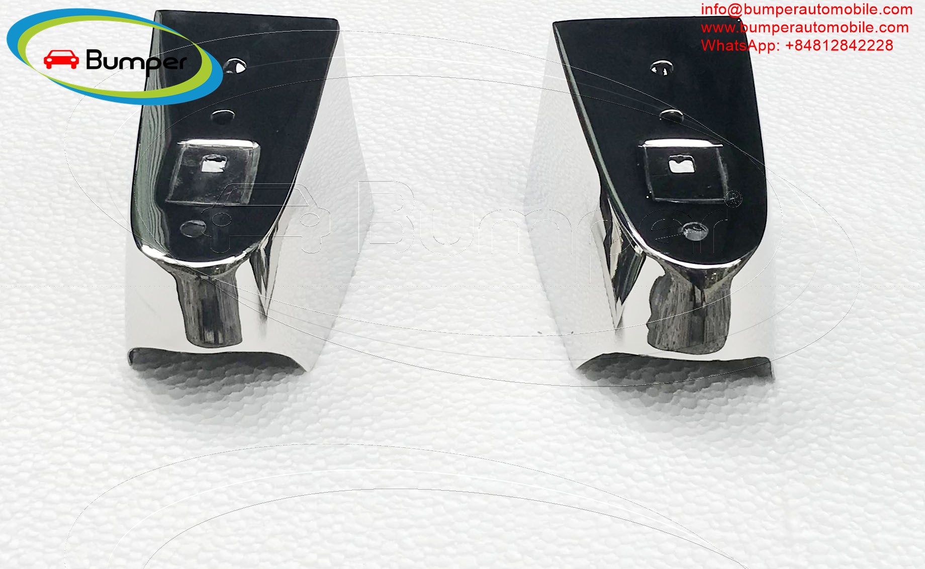 Over riders for Volvo P1800 S/ES bumper (1963–1973) by stainless steel